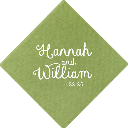 Handwritten Names Cocktail Napkins