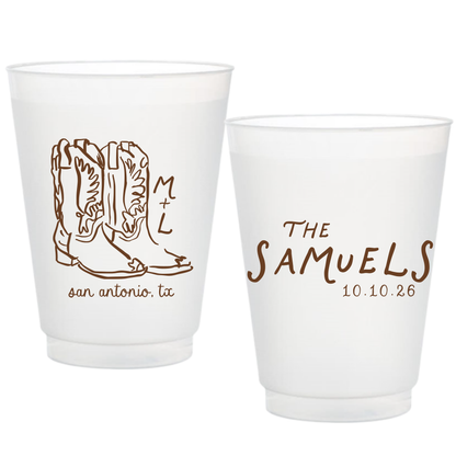 Cowboy Boot Frosted Cups