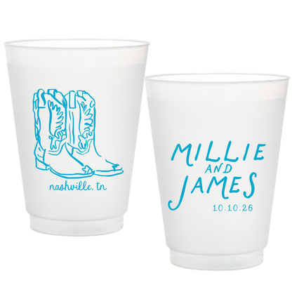 Cowboy Boot Frosted Cups