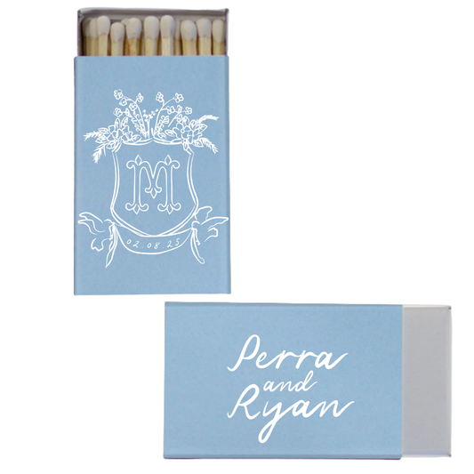 Birds Wedding Crest Matchboxes