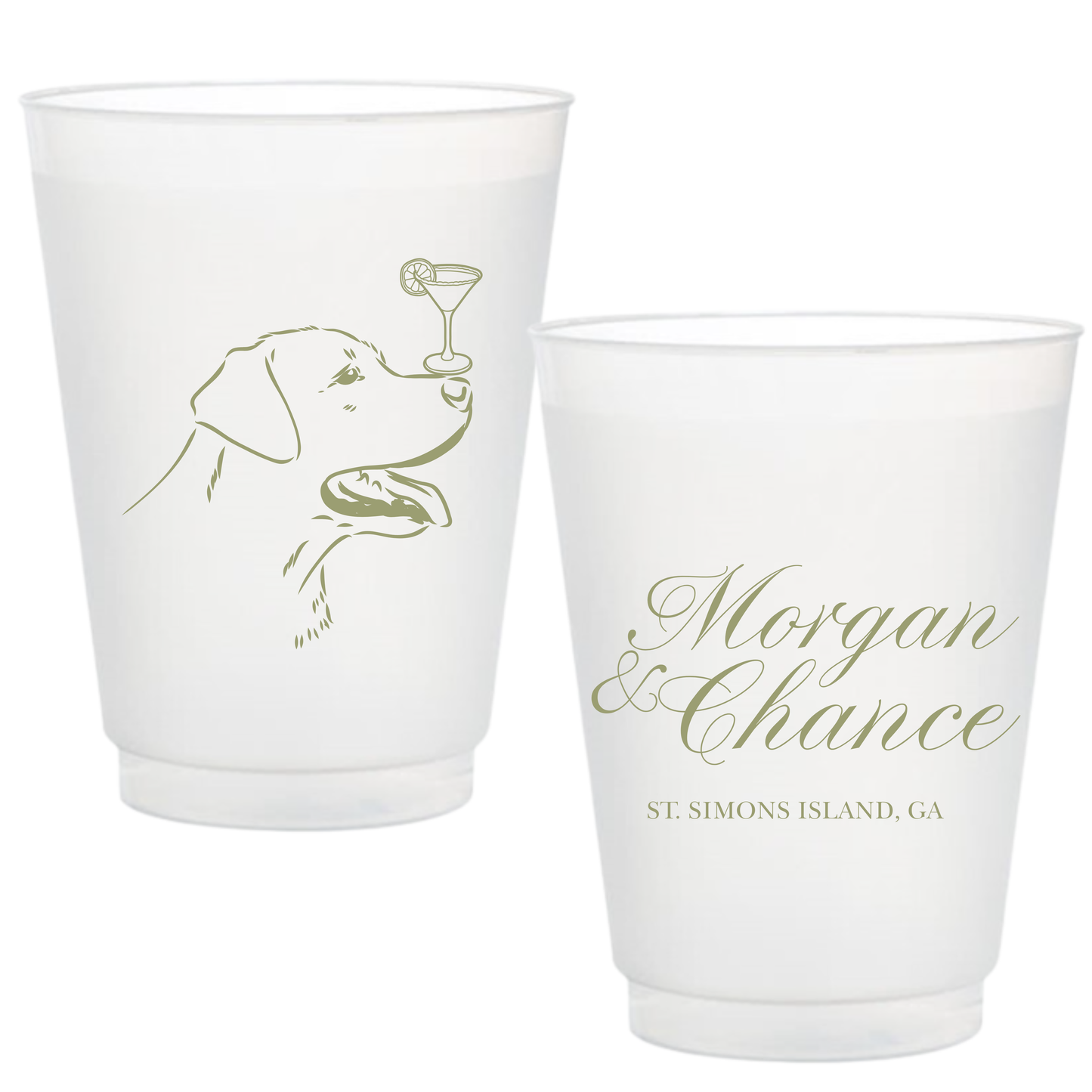 Margarita Dog Frosted Frosted Cups