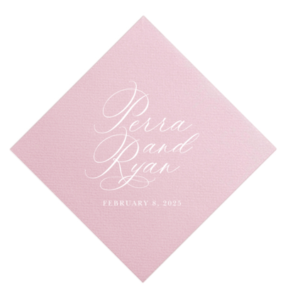 Elegant Names Cocktail Napkins | linen-like, 1-color printing