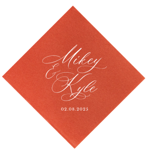 Elegant Names Cocktail Napkins | linen-like, 1-color printing