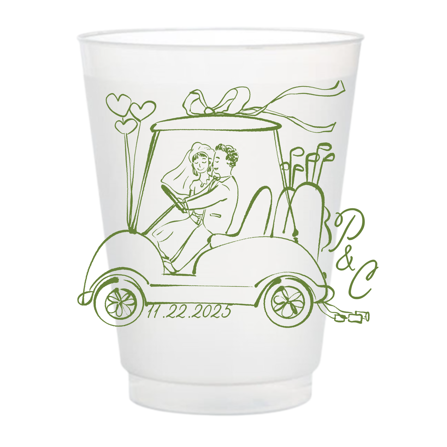 Golf Cart Frosted Cups