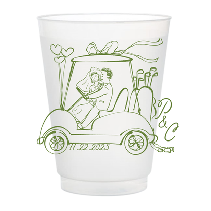 Golf Cart Frosted Cups