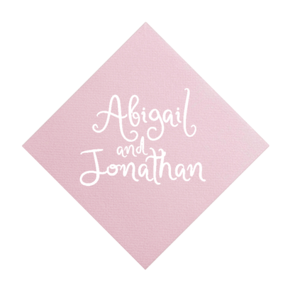 Handwritten Names Cocktail Napkins