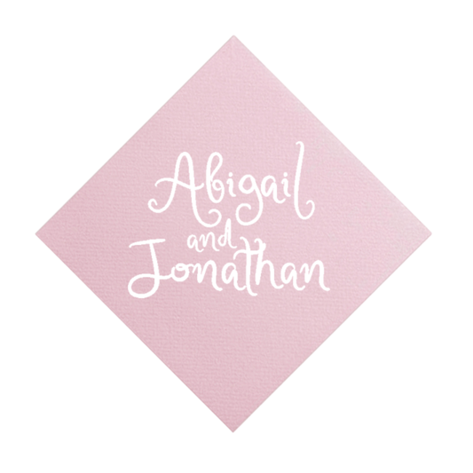 Handwritten Names Cocktail Napkins