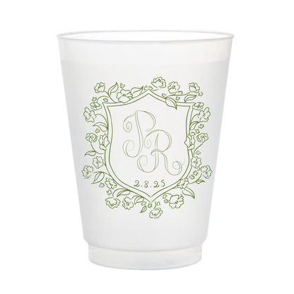 Hand-drawn Crest Frosted Cups