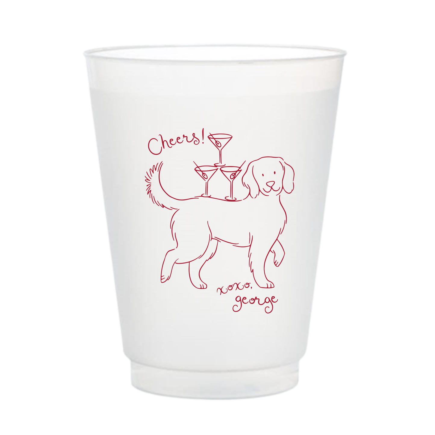 Cheers! Hand-drawn Dog Frosted Cups