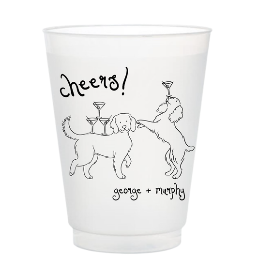 Cheers! Hand-drawn Dogs Frosted Cups