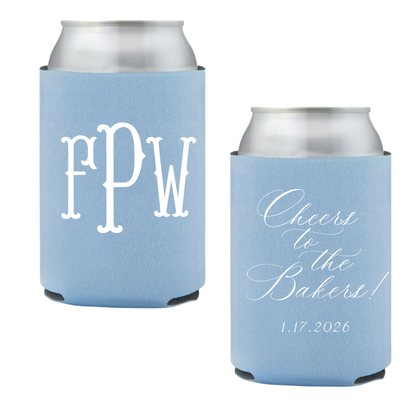3 Initial Monogram Standard Foam Coozies
