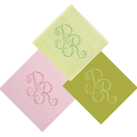 Handwritten Initial Cocktail Napkins