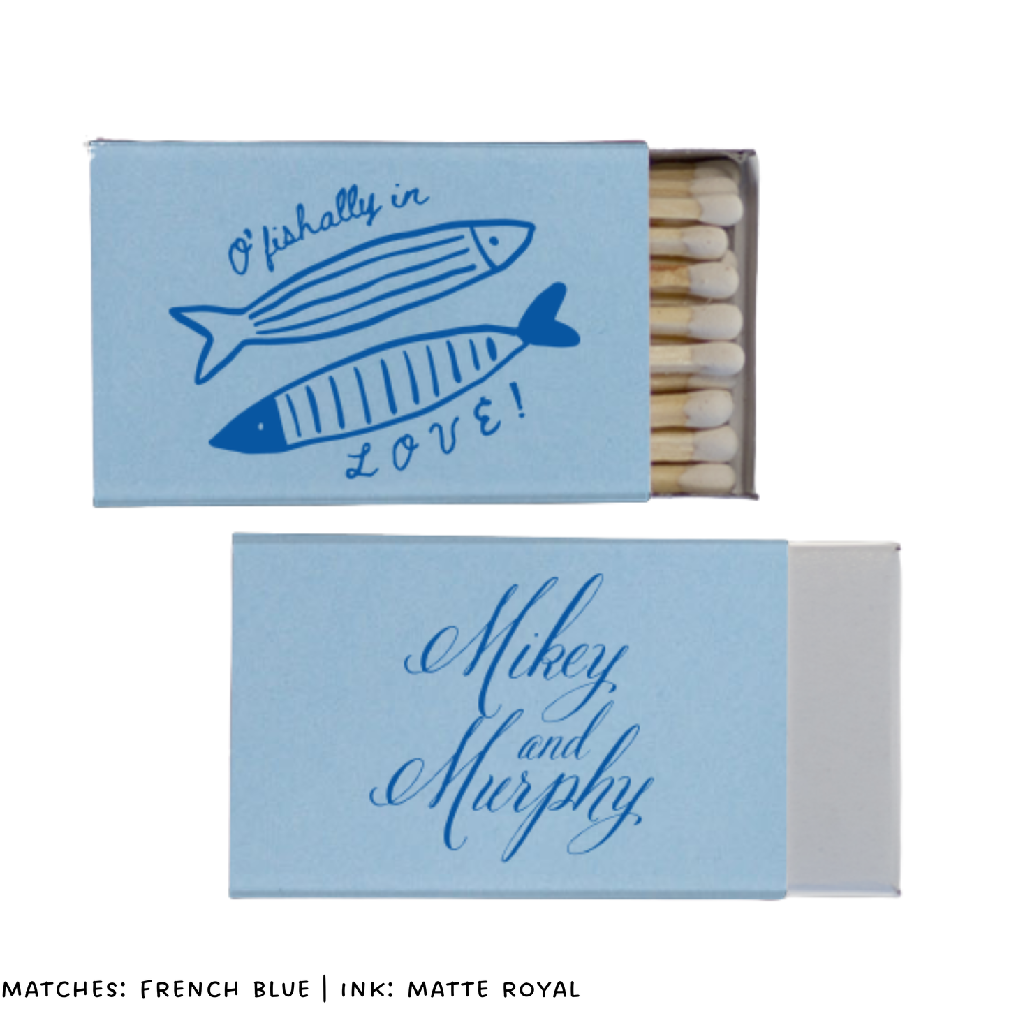 O'fishally in Love Foil Stamped Matchbox