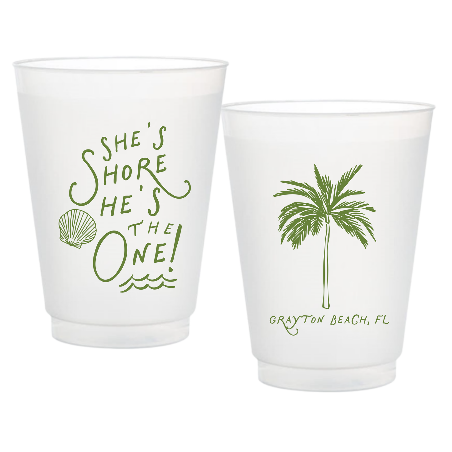 She's Shore He's The One Frosted Cups