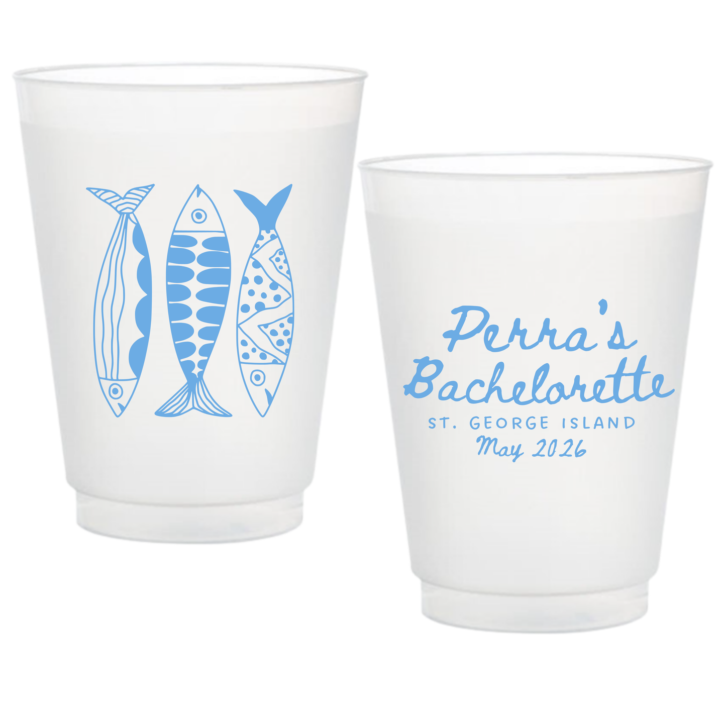 Fish Bachelorette Frosted Cups