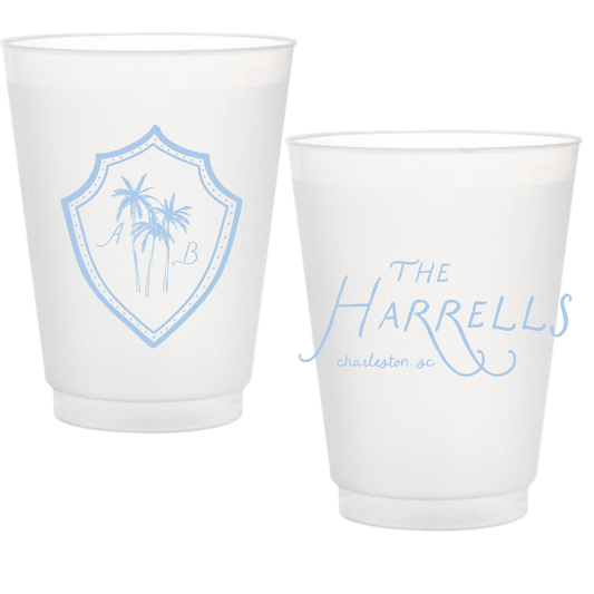 Palm Tree Crest Frosted Cups