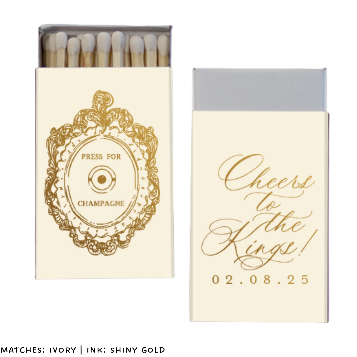 Press for Champagne Foil Stamped Matches