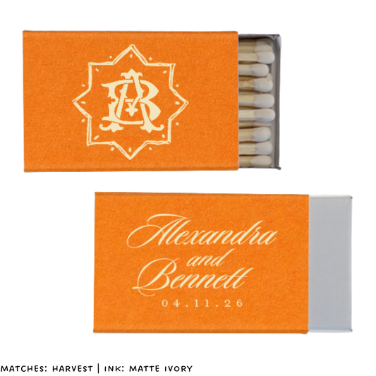 Funky Shape Foil Stamped Matches