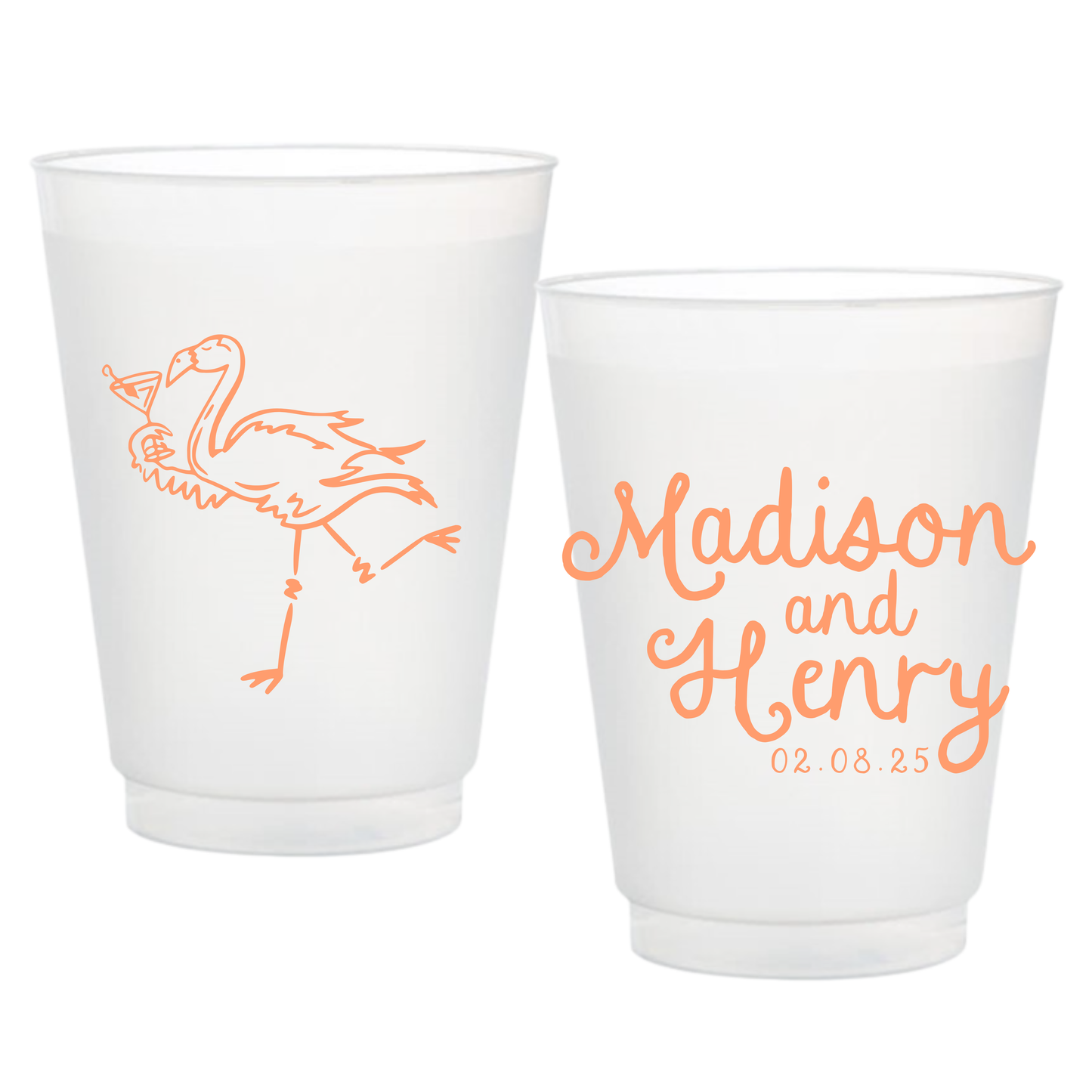 Drinkin' Flamingo Frosted Cups