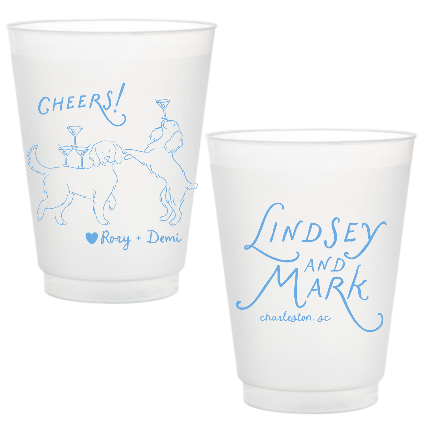 Cheers! Dog Wedding Frosted Cups