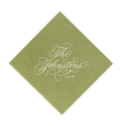 Classic Calligraphy Cocktail Napkins