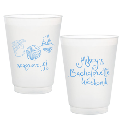 Beachy Bachelorette Frosted Cups