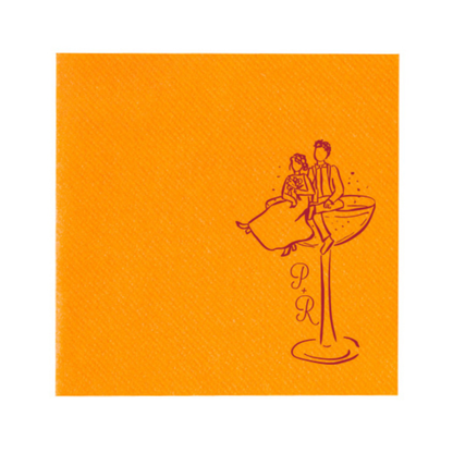 Bride + Groom Initial Cocktail Napkins