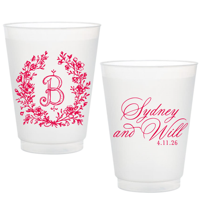 Floral Crest Frosted Cups