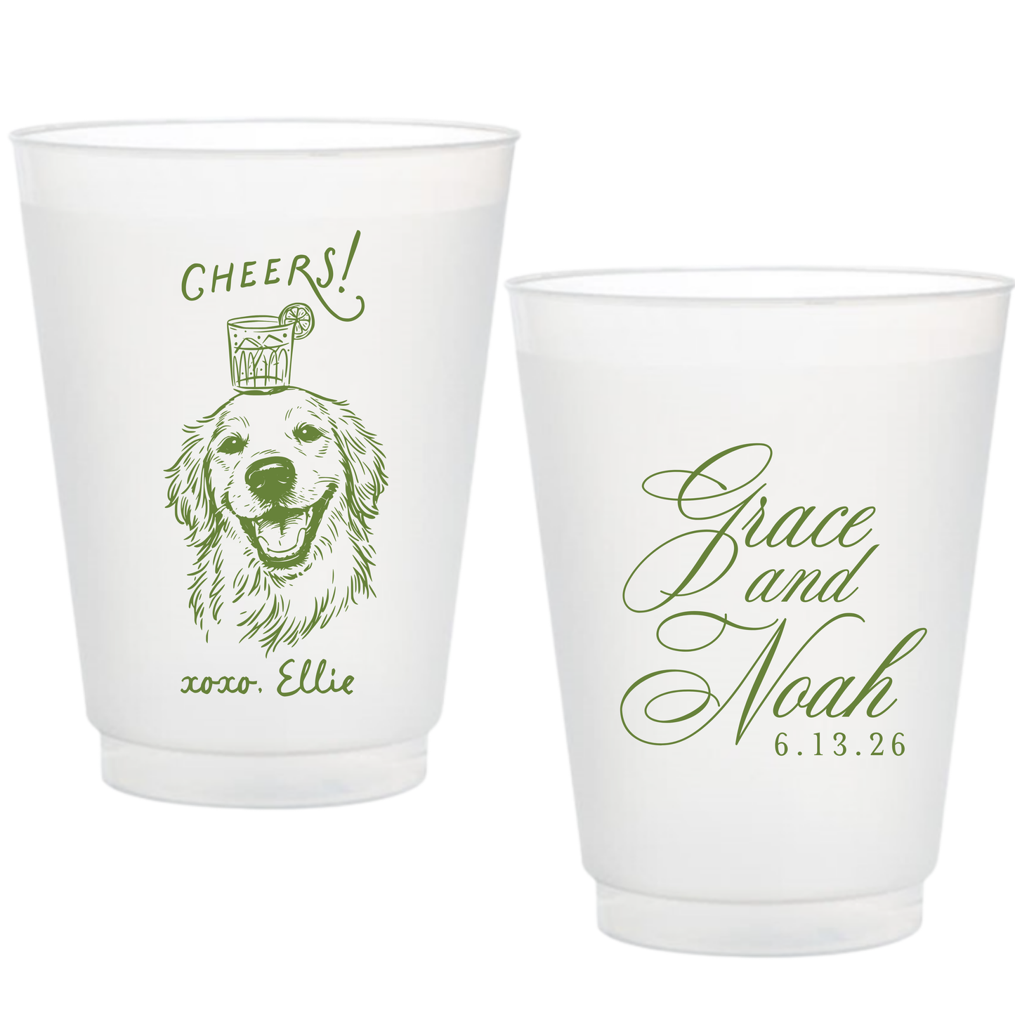 Custom Pet Drawing Frosted Cups