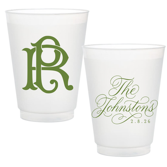 Fancy Calligraphy Frosted Cups