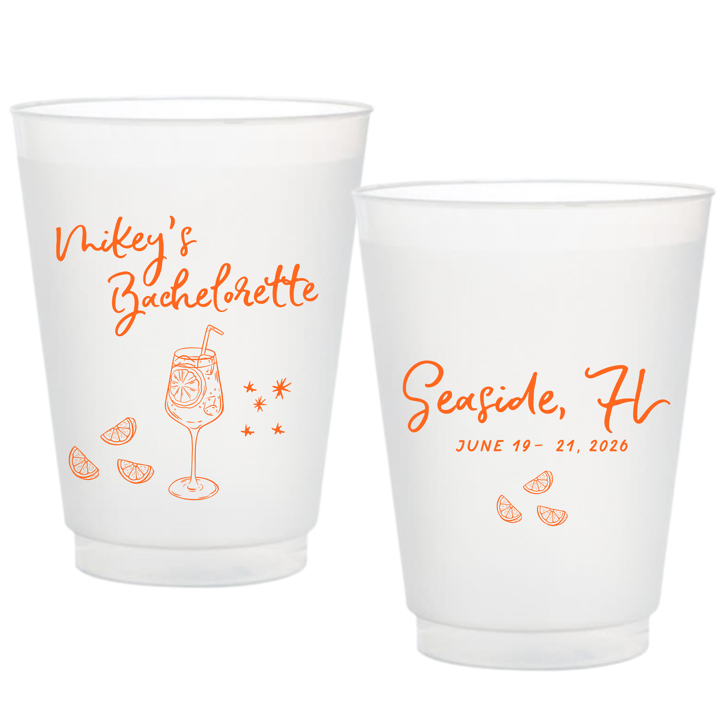 Cocktail Bachelorette Frosted Cups