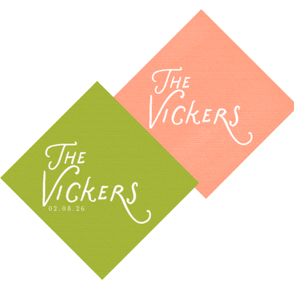 Fave Font Linen-Like Cocktail Napkins