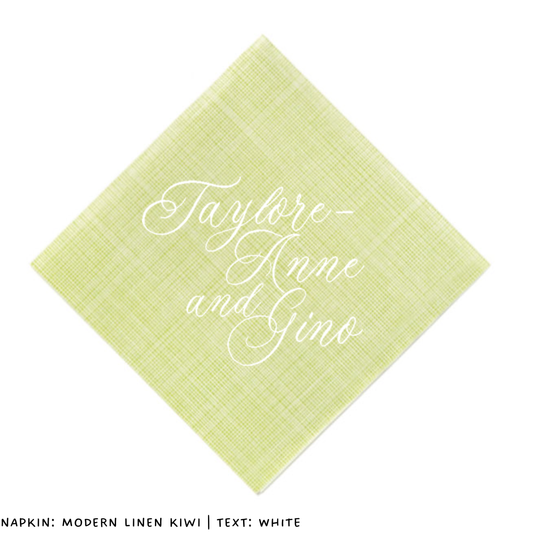 Handwritten Calligraphy Cocktail Napkins