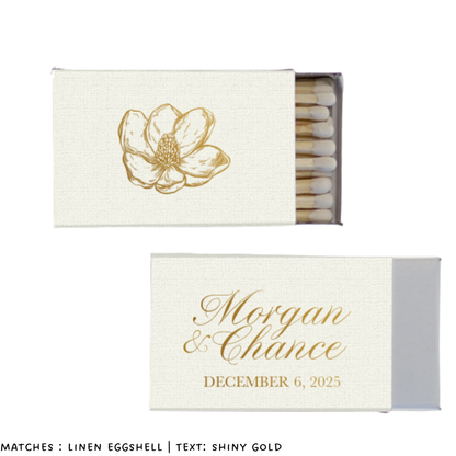 Flower Foil Stamped Matchbox