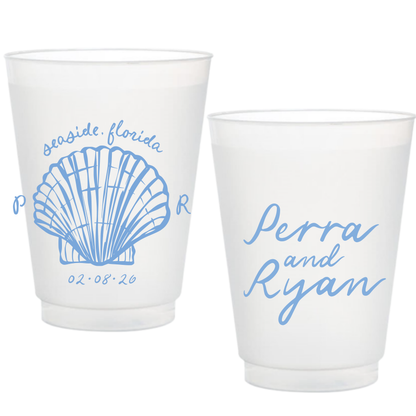 Handdrawn Seashell Frosted Cups