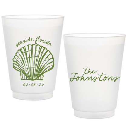 Handdrawn Seashell Frosted Cups
