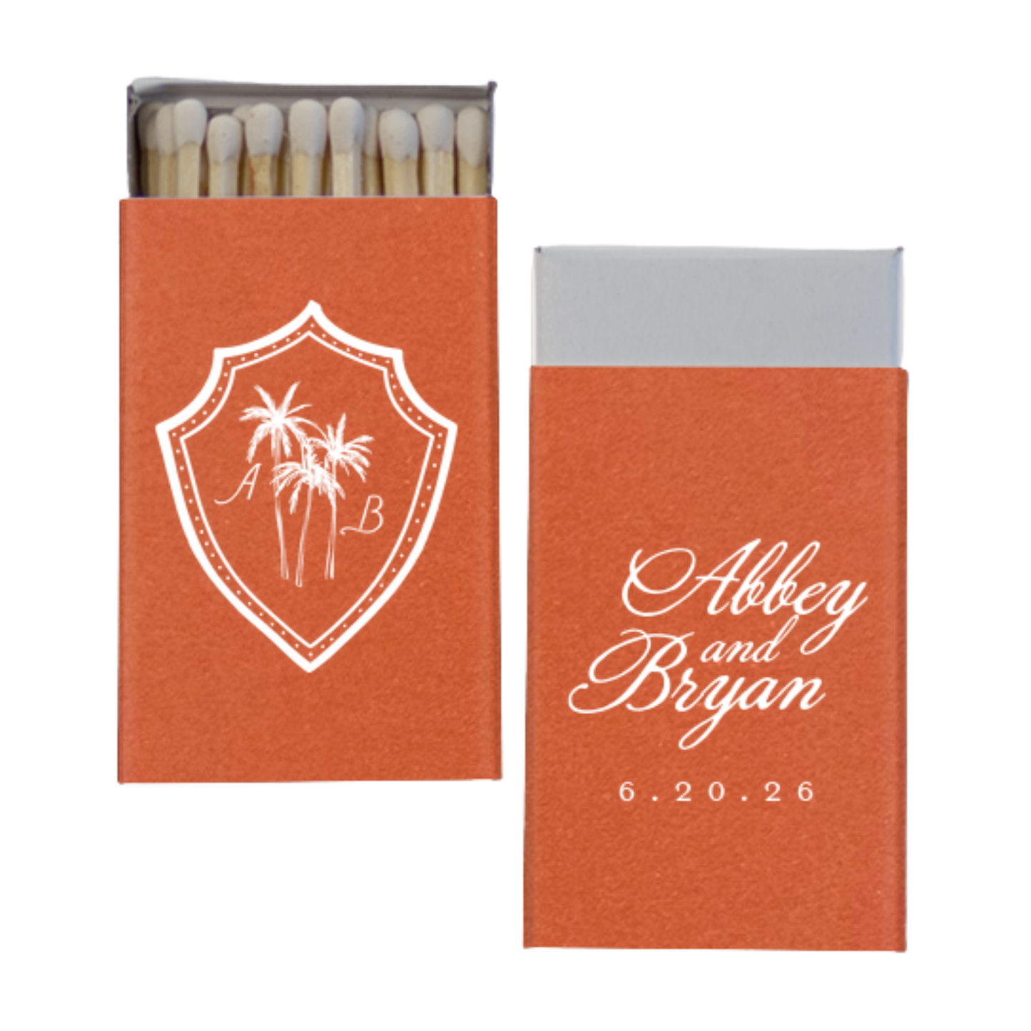Palm Tree Crest Foil Stamped Matchbox