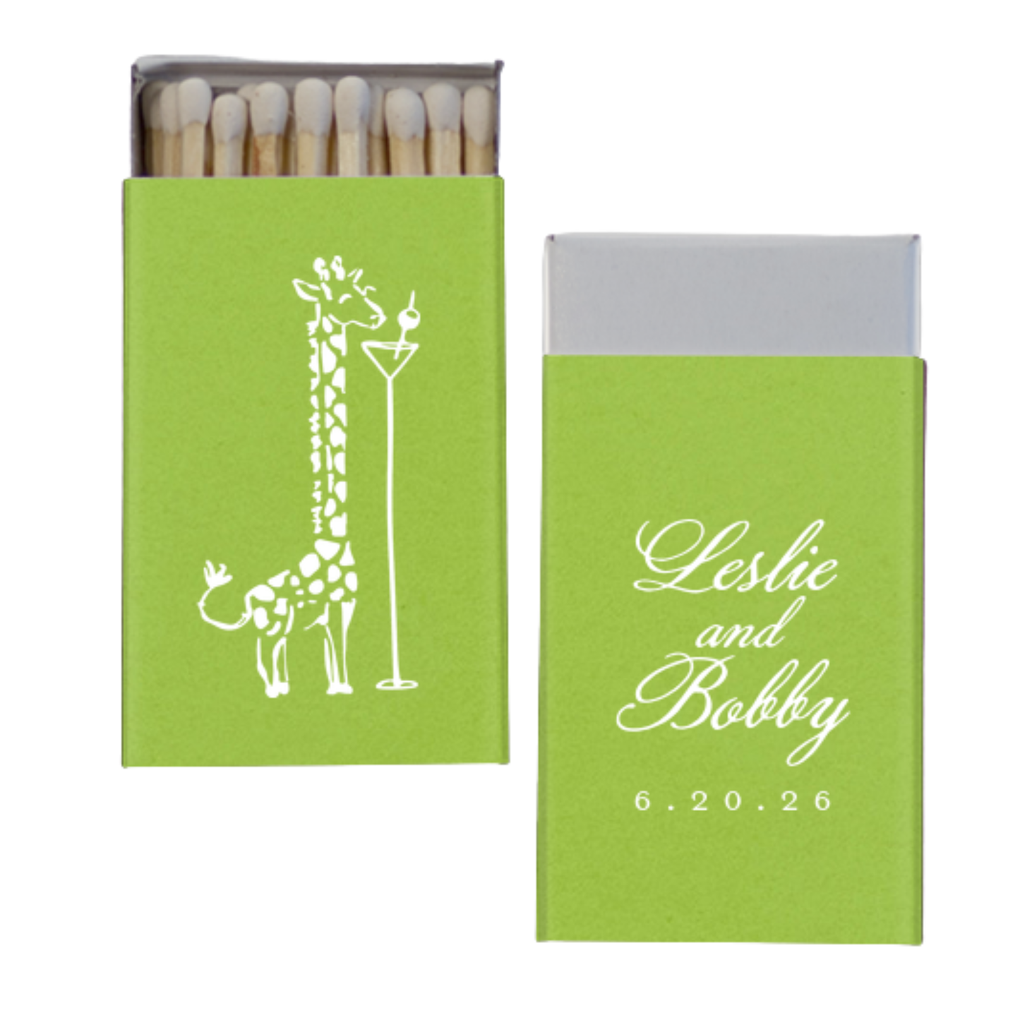 Martini Giraffe Foil Stamped Matchbox