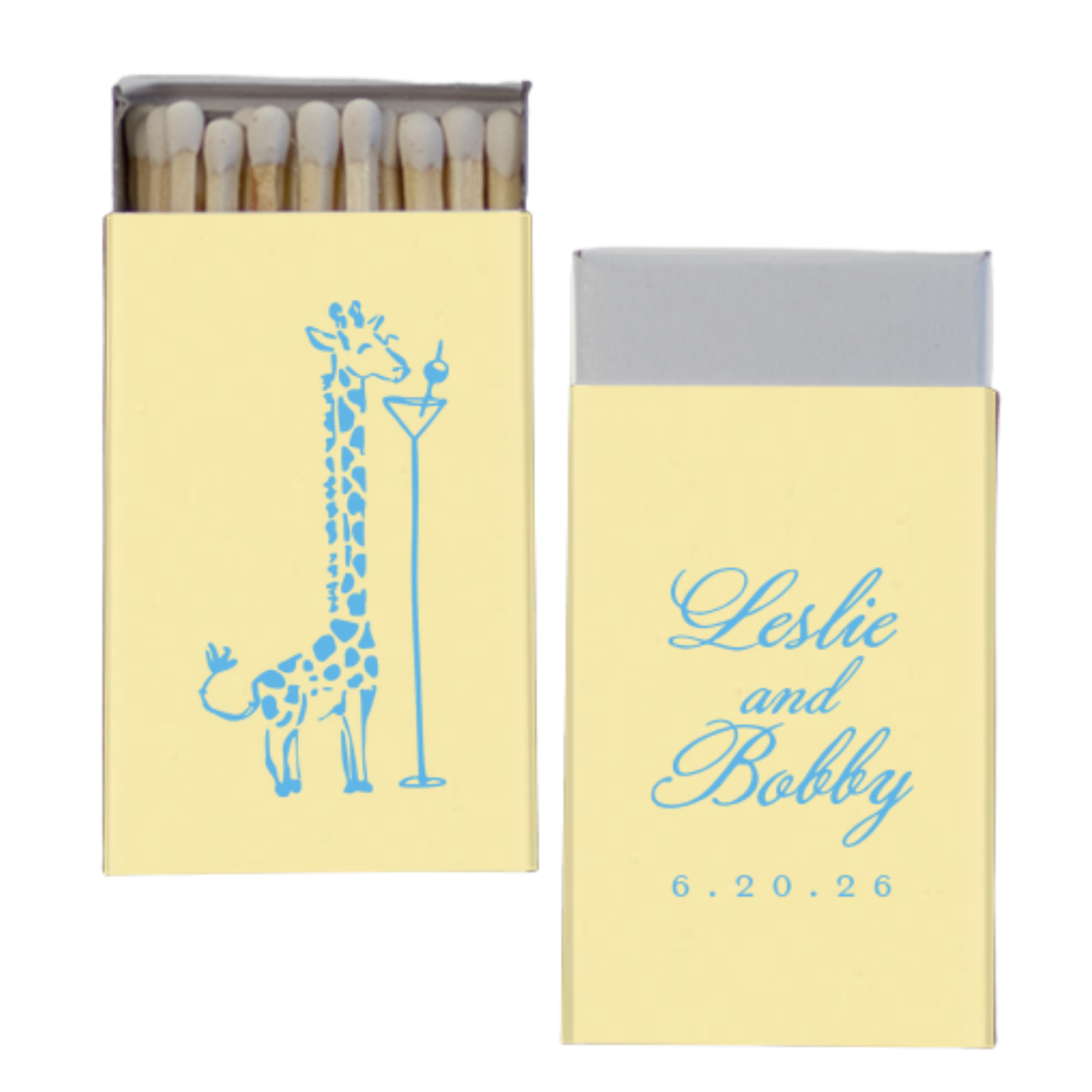 Martini Giraffe Foil Stamped Matchbox