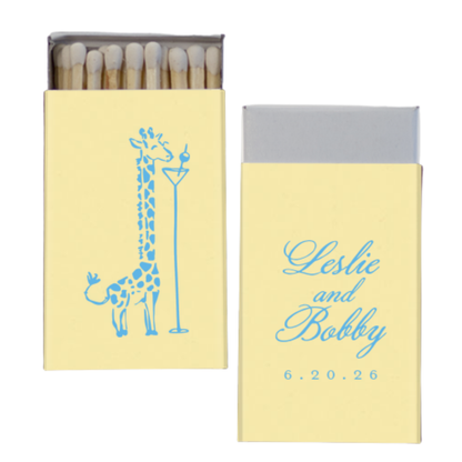 Martini Giraffe Foil Stamped Matchbox