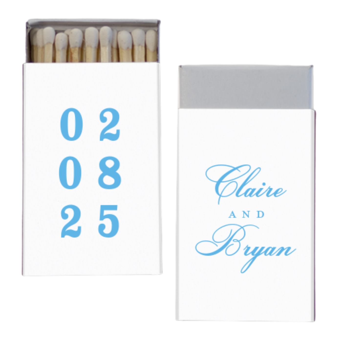 Wedding Date Foil Stamped Matchbox