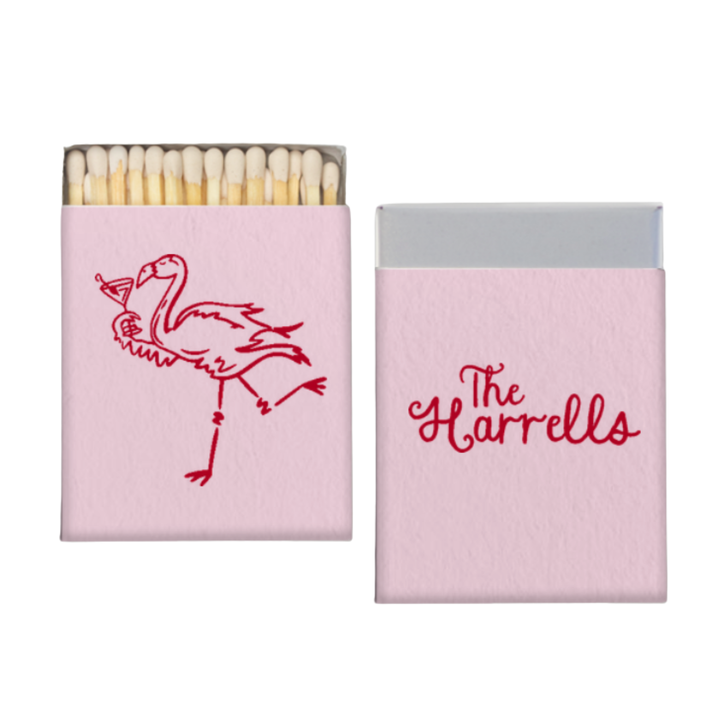 Drinkin' Flamingo Square Matches