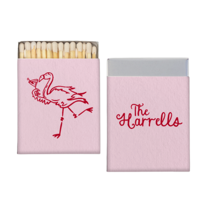 Drinkin' Flamingo Square Matches