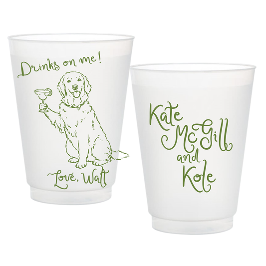 Golden Retriever Frosted Cups